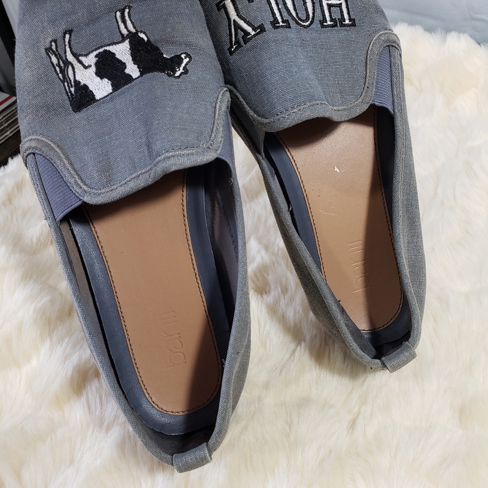 FREE๐ w Purchase || Bar III || Holy Cow Grey Canvas Flats || Size 8 - Picture 6 of 7